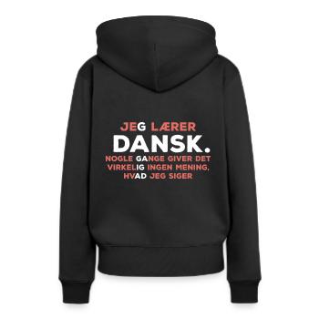 Learn Danish - Women’s Premium Organic Hoodie - black - Back - Julia (174cm)