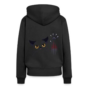 Chat noir - Sweat à capuche Premium bio Femme - noir - Dos - Julia (174cm)
