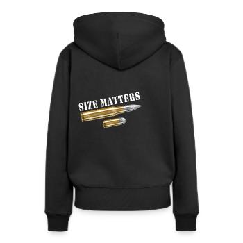 La taille compte - Sweat à capuche Premium bio Femme - noir - Dos - Julia (174cm)