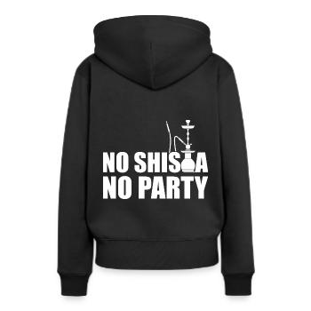Pas de Shisha Pas de fête - Sweat à capuche Premium bio Femme - noir - Dos - Julia (174cm)