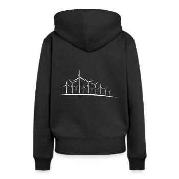 Windenergie - Frauen Premium Bio Hoodie - Schwarz - Hinten - Julia (174cm)