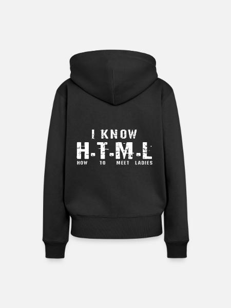 HTML Programmierer - Frauen Premium Bio Hoodie - Schwarz