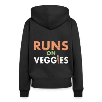 Le carburant végétalien est légume - Sweat à capuche Premium bio Femme - noir - Dos - Julia (174cm)