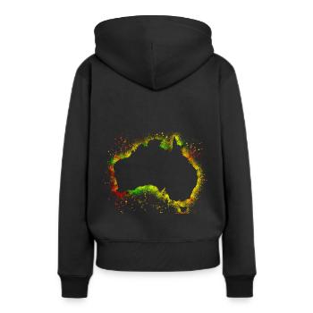 Continents australiens - Sweat à capuche Premium bio Femme - noir - Dos - Julia (174cm)
