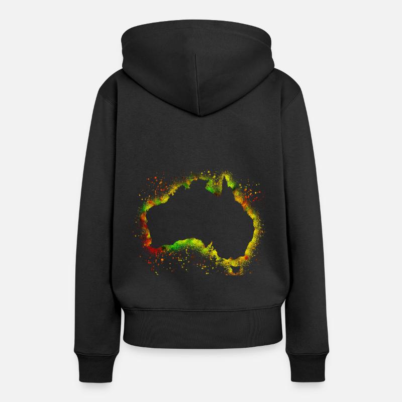 Continents australiens - Sweat à capuche Premium bio Femme - noir