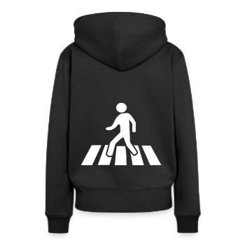 Le trafic passage pour piétons Blanc - Sweat à capuche Premium bio Femme - noir - Dos - Julia (174cm)