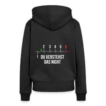 Du Verstehst Das Nicht Motorrad Gangschaltung Moto - Frauen Premium Bio Hoodie - Schwarz - Hinten - Julia (174cm)