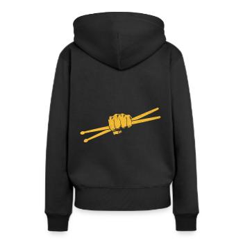 Drumstick Drummer Drum Drumming Drummers - Frauen Premium Bio Hoodie - Schwarz - Hinten - Julia (174cm)