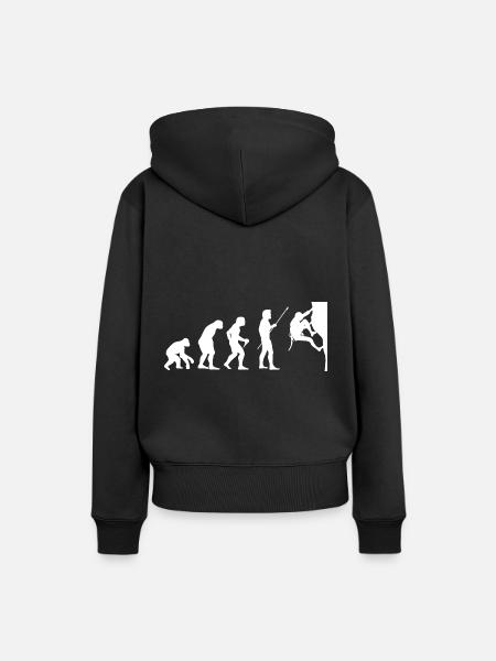 Climbing Evolution Boulderin Mountaineering Boulde - Frauen Premium Bio Hoodie - Schwarz