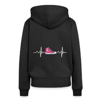 Heartbeat - chaussures - Sweat à capuche Premium bio Femme - noir - Dos - Julia (174cm)