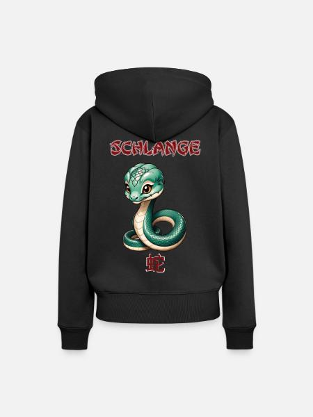 Schlange - chinesisches Sternzeichen - Astrologie - Frauen Premium Bio Hoodie - Schwarz