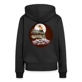 Heure du déjeuner des dinosaures - Sweat à capuche Premium bio Femme - noir - Dos - Julia (174cm)