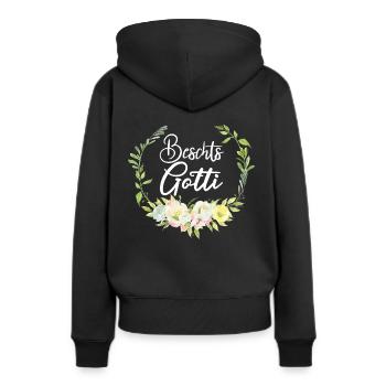 Beschts Gotti Schweiz Patentante fragen Patin - Frauen Premium Bio Hoodie - Schwarz - Hinten - Julia (174cm)
