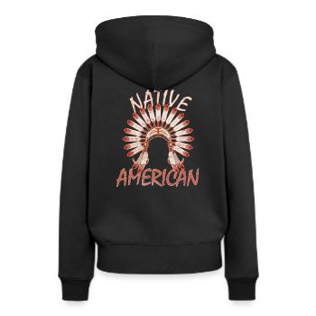 Indien apache - Sweat à capuche Premium bio Femme - noir - Dos - Julia (174cm)