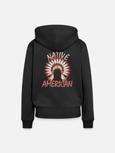 Apache indiano - Felpa con cappuccio ecologica premium da donna - nero