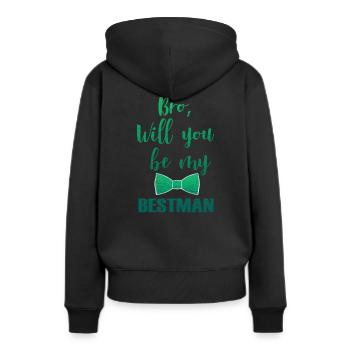 Bruder des Bräutigam Hochzeit Heiraten Geschenk - Frauen Premium Bio Hoodie - Schwarz - Hinten - Julia (174cm)
