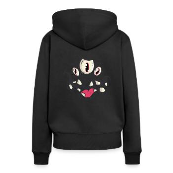 Monstre d'Halloween - Sweat à capuche Premium bio Femme - noir - Dos - Julia (174cm)