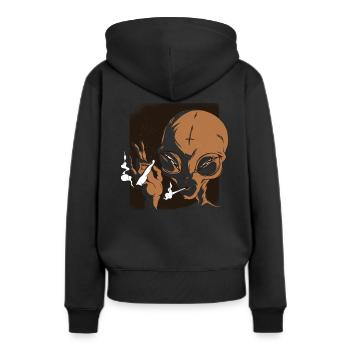 Cadeau de science-fiction Alien Pothead Kiffen Ganja Cannabis - Sweat à capuche Premium bio Femme - noir - Dos - Julia (174cm)