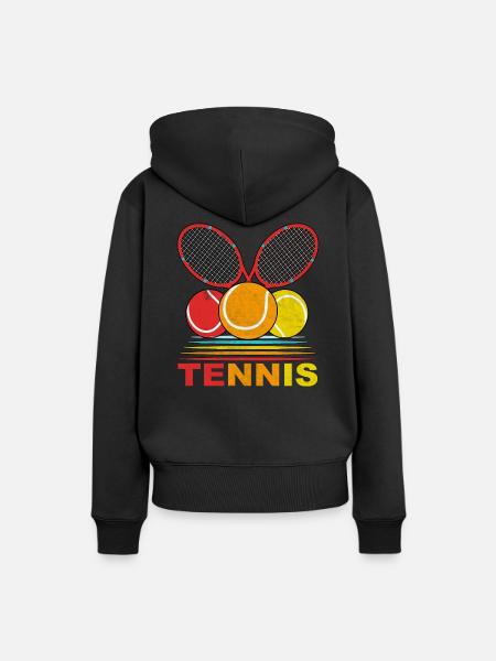 Tennisschläger - Frauen Premium Bio Hoodie - Schwarz