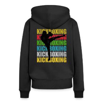 Kick-Boxing Kick-Boxing Kick-Boxing - Sweat à capuche Premium bio Femme - noir - Dos - Julia (174cm)