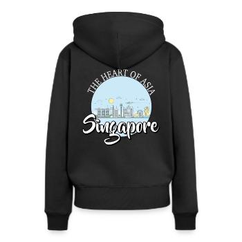 Singapour - Sweat à capuche Premium bio Femme - noir - Dos - Julia (174cm)