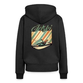 Jetski - Frauen Premium Bio Hoodie - Schwarz - Hinten - Julia (174cm)