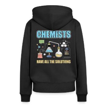 Labor Reagenzglas - Frauen Premium Bio Hoodie - Schwarz - Hinten - Julia (174cm)