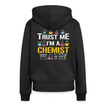Chimistes - Sweat à capuche Premium bio Femme - noir - Dos - Julia (174cm)