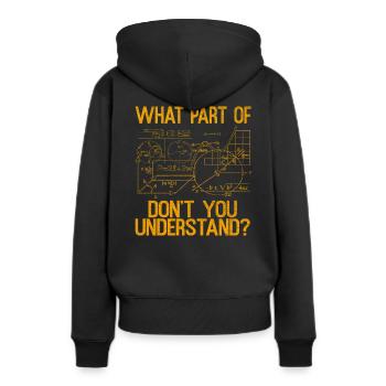 Physiciens Mathématiciens - Sweat à capuche Premium bio Femme - noir - Dos - Julia (174cm)