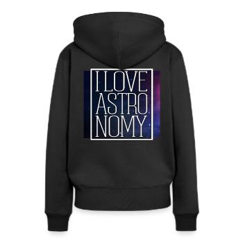 Astronomie - Frauen Premium Bio Hoodie - Schwarz - Hinten - Julia (174cm)