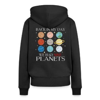 Planet Pluton - Sweat à capuche Premium bio Femme - noir - Dos - Julia (174cm)