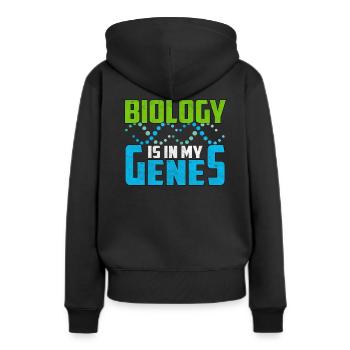 Biologie Lehrer Biologe biologisch Wissenschaft - Frauen Premium Bio Hoodie - Schwarz - Hinten - Julia (174cm)