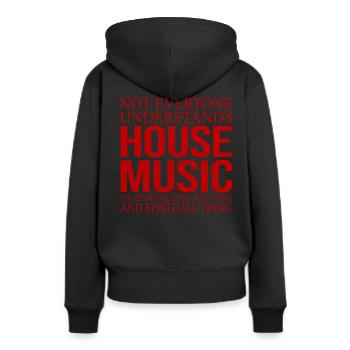 House Music Musik Diskothek Techno Club Party - Frauen Premium Bio Hoodie - Schwarz - Hinten - Julia (174cm)