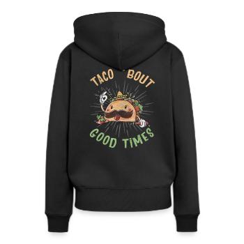 Tacos taco - Sweat à capuche Premium bio Femme - noir - Dos - Julia (174cm)