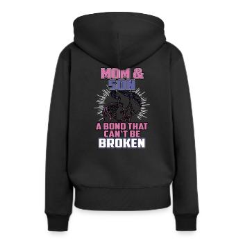 Mutter und Sohn Mama Kind Mutterliebe Mom - Frauen Premium Bio Hoodie - Schwarz - Hinten - Julia (174cm)