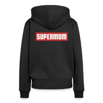 Mama Mutterschaft Superheld Supermama Mutter Mamma - Frauen Premium Bio Hoodie - Schwarz - Hinten - Julia (174cm)