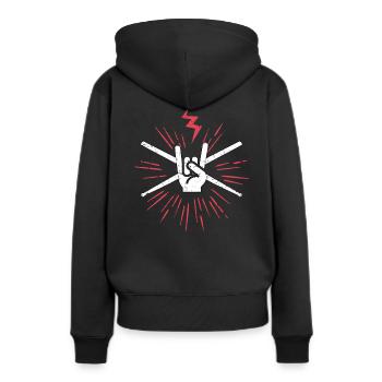 RocknRoll Rockmusik Drums Baguettes de Batterie - Sweat à capuche Premium bio Femme - noir - Dos - Julia (174cm)