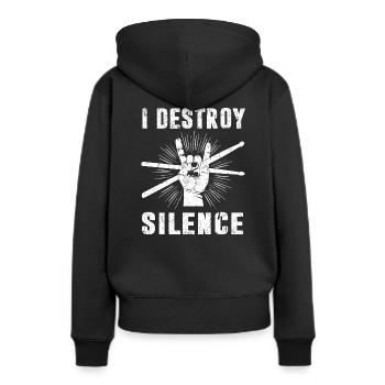 Musique rock rocknroll batterie batterie batteur - Sweat à capuche Premium bio Femme - noir - Dos - Julia (174cm)