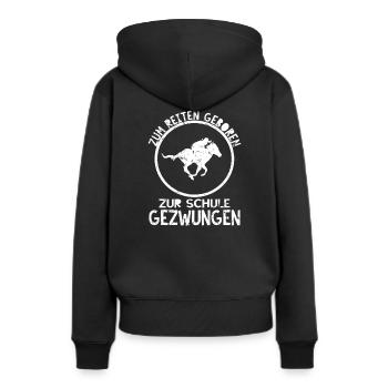 Reiten Pferde Reitsport Pferdereiten Reitverein - Frauen Premium Bio Hoodie - Schwarz - Hinten - Julia (174cm)