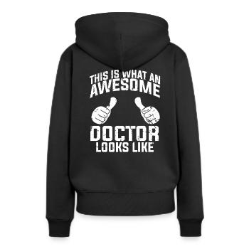 Doktor Arzt Mediziner - Frauen Premium Bio Hoodie - Schwarz - Hinten - Julia (174cm)