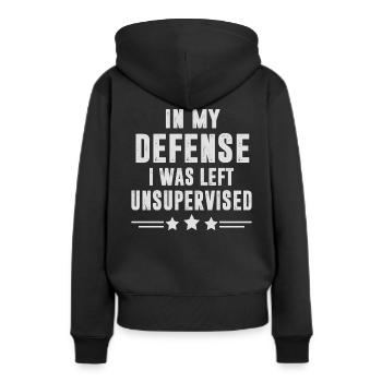 Sarkastisch Sarkasmus - Frauen Premium Bio Hoodie - Schwarz - Hinten - Julia (174cm)