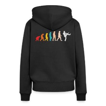 Guitariste Evolution Retro Guitar RocknRoll Bass - Sweat à capuche Premium bio Femme - noir - Dos - Julia (174cm)