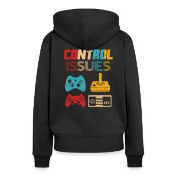 Manette de jeu pour contrôleur de jeu Retrogaming Gamer - Sweat à capuche Premium bio Femme - noir - Dos - Julia (174cm)
