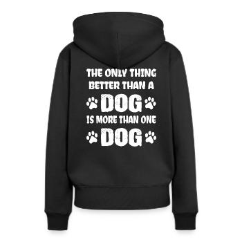 Paroles de chiens - Sweat à capuche Premium bio Femme - noir - Dos - Julia (174cm)