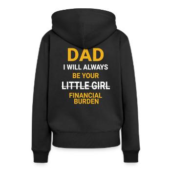 Dad Daddies Mädchen Vater und Tochter daddy's girl - Frauen Premium Bio Hoodie - Schwarz - Hinten - Julia (174cm)