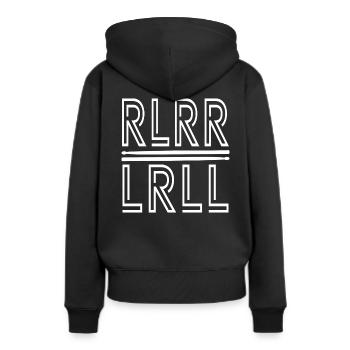Schlagzeug Schlagzeuger - Frauen Premium Bio Hoodie - Schwarz - Hinten - Julia (174cm)