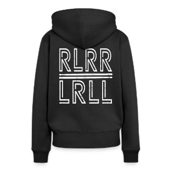 Drumsticks - Frauen Premium Bio Hoodie - Schwarz - Hinten - Julia (174cm)