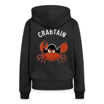 Krabbe Captain Krebs Krebstier Seefahrer Kapitän - Frauen Premium Bio Hoodie - Schwarz - Hinten - Julia (174cm)