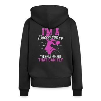 Cheerleader - Frauen Premium Bio Hoodie - Schwarz - Hinten - Julia (174cm)