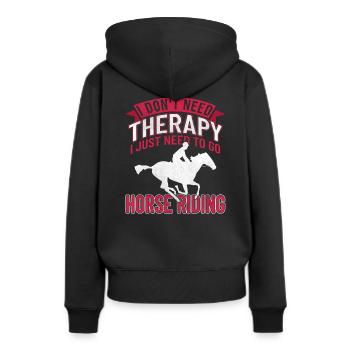 Reiterin Pferdesport Pferdesprüche Pferdenarr - Frauen Premium Bio Hoodie - Schwarz - Hinten - Julia (174cm)